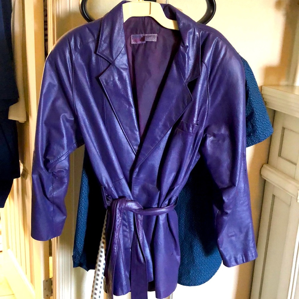 Avon fashion purple 100% leather blazer